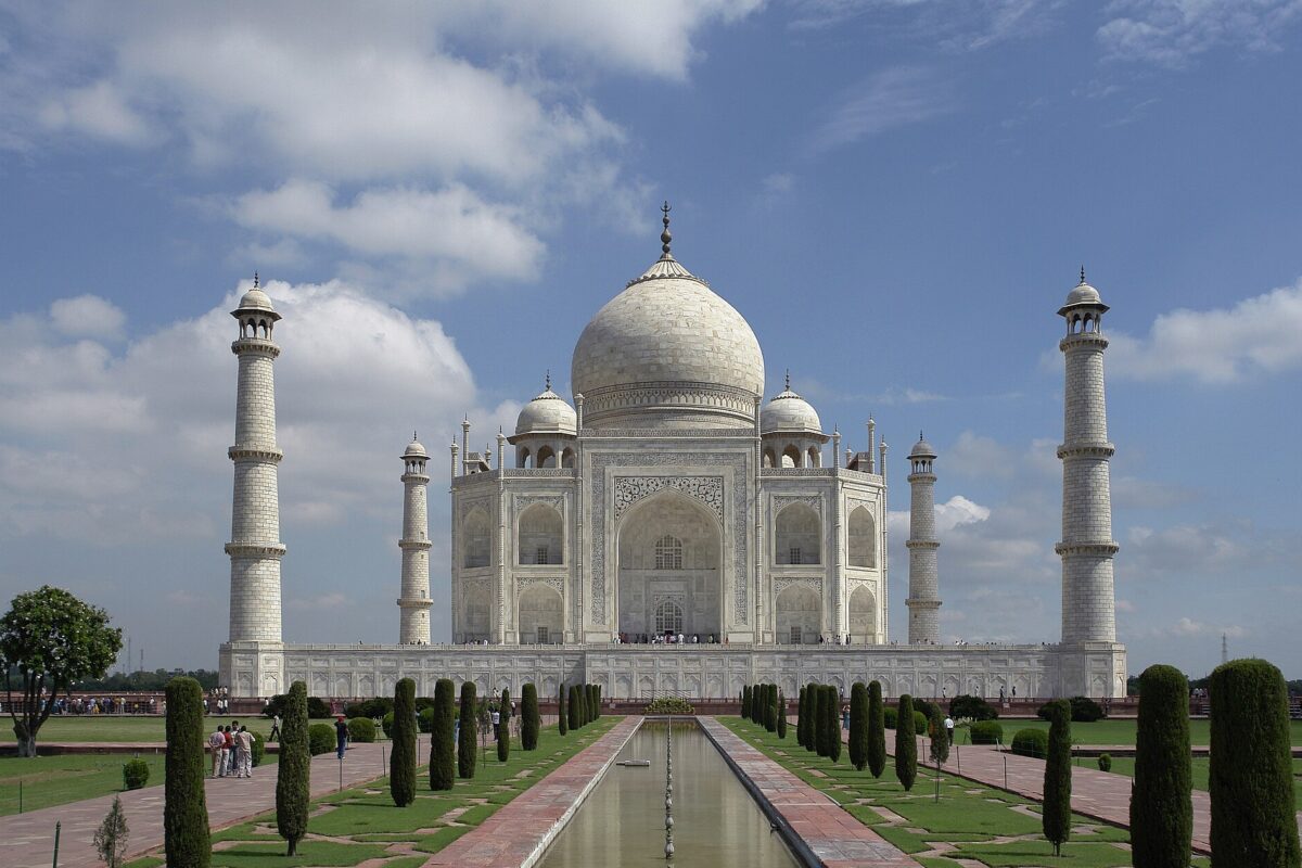 The Taj Mahal in Agra seen from its garden